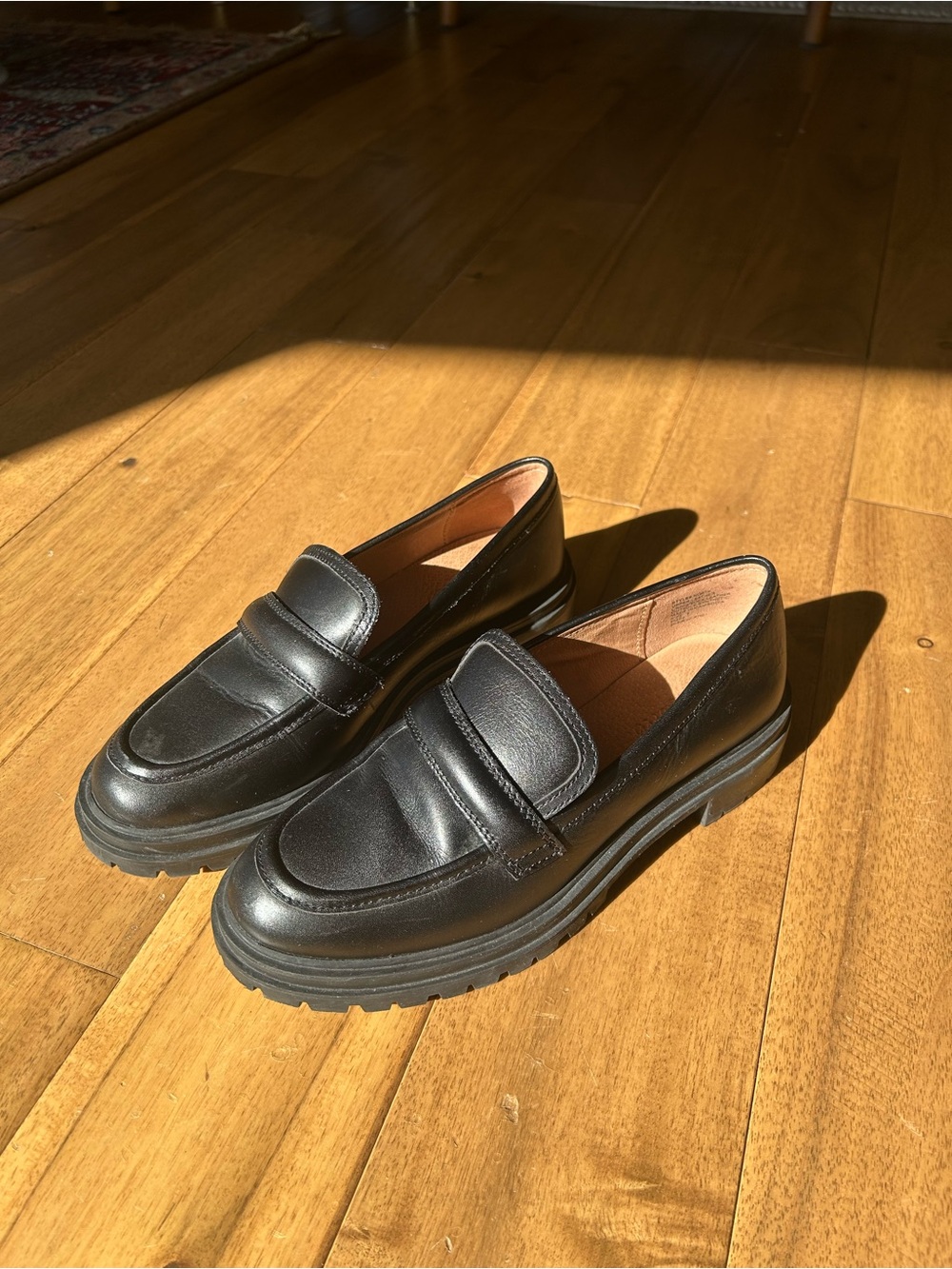 Madewell The Bradley Lug Sole Loafers — Black — Size 8